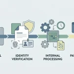Editorial illustration of a Wino withdrawal verification flow